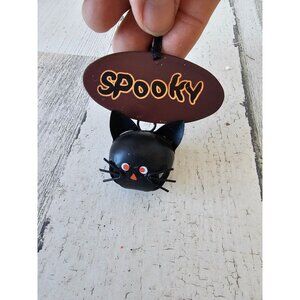 Metal cat spooky ornament Halloween decor bell kitten